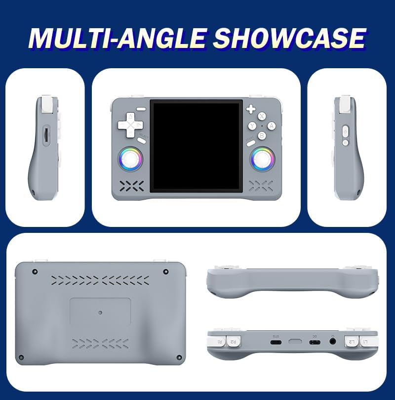 New Retro Handheld Game Console,4-Inch IPS Screen with Storage Bag,Built-In 128G with 22000 Games,Linux System,Portable Pocket Mini Arcade (Black,128G)