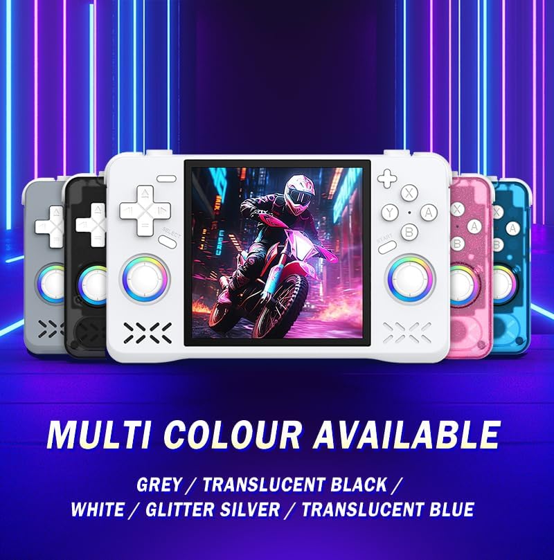 New Retro Handheld Game Console,4-Inch IPS Screen with Storage Bag,Built-In 128G with 22000 Games,Linux System,Portable Pocket Mini Arcade (Black,128G)