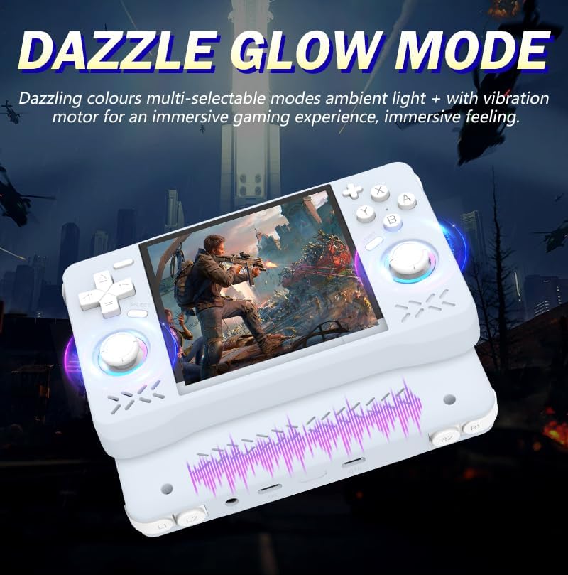 New Retro Handheld Game Console,4-Inch IPS Screen with Storage Bag,Built-In 128G with 22000 Games,Linux System,Portable Pocket Mini Arcade (Black,128G)